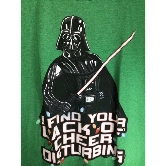 Star Wars Darth Vader Lack Of Cheer Christmas Medium Green T-Shirt - Picture 7 of 13